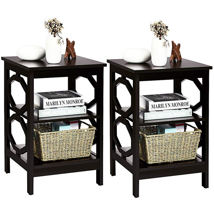 Giantex Nightstand 3-Tier End Table Multifunctional