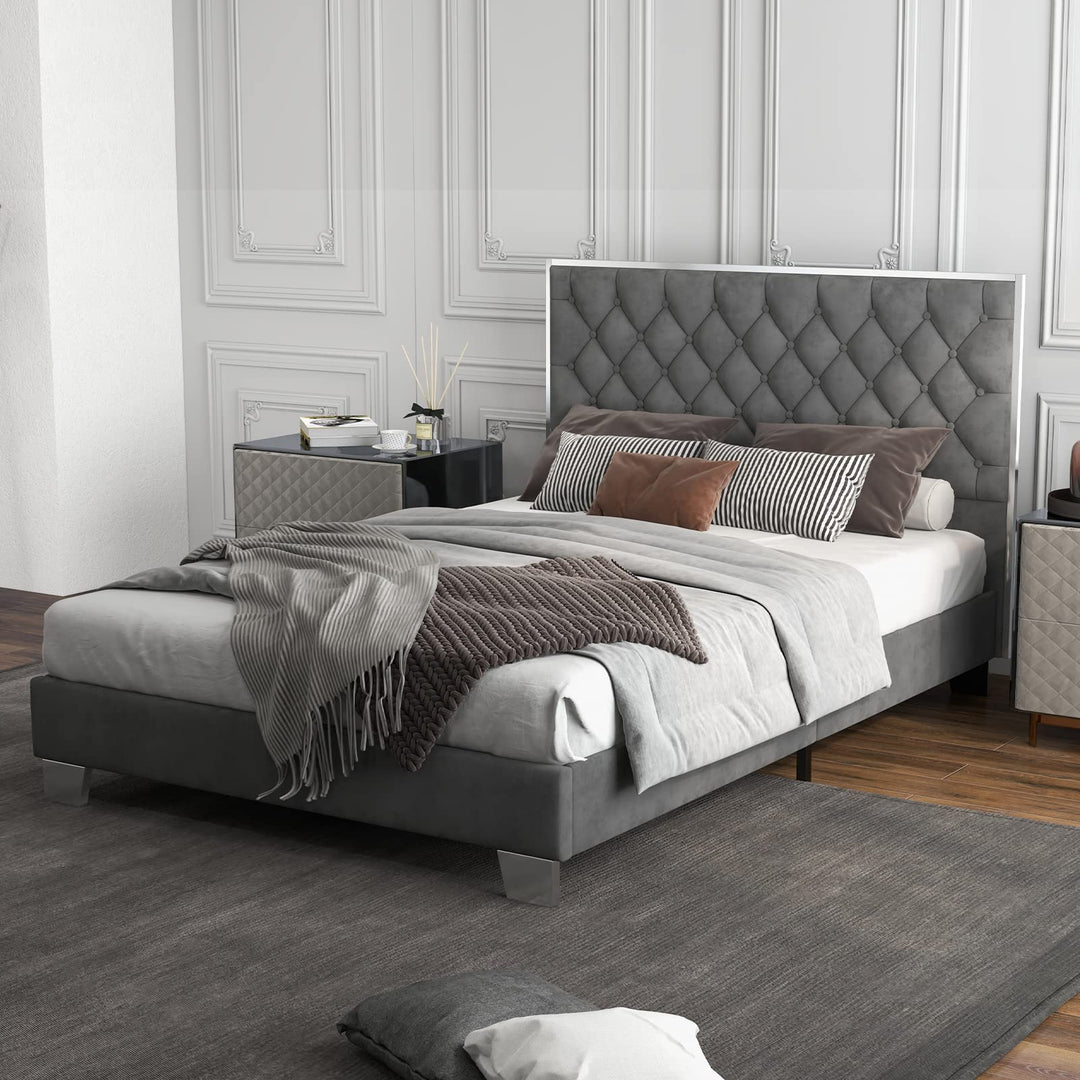 Giantex Queen/Full Size Upholstered Bed Frame, Modern Platform Bed