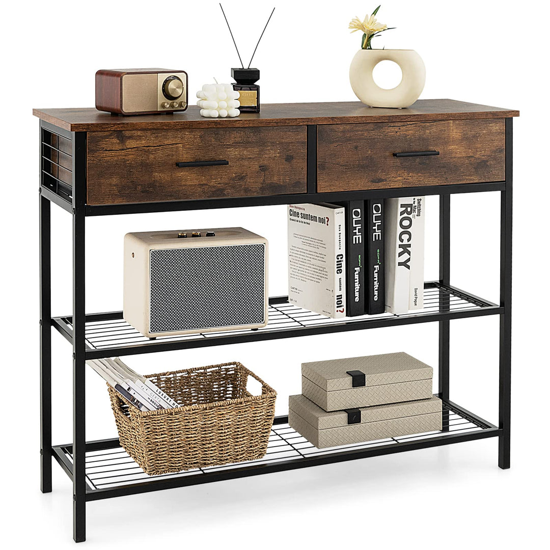 Giantex 39.5” Console Table with Storage Drawer - Entryway Table with 2 Drawers