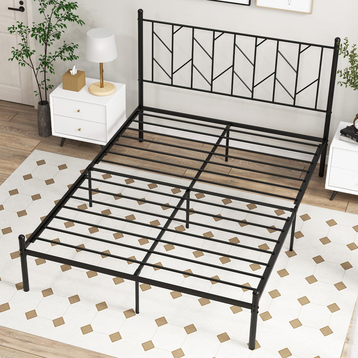 Giantex Queen/Full/Twin Size Metal Bed Frame with Victorian Style Headboard