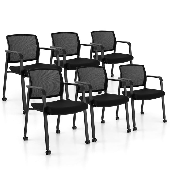 Giantex Waiting Room Chair Set, Rolling Office Desk Chairs with PU Wheels (2 / 4 / 6 / 8 / 10 / 12 Pack Options)