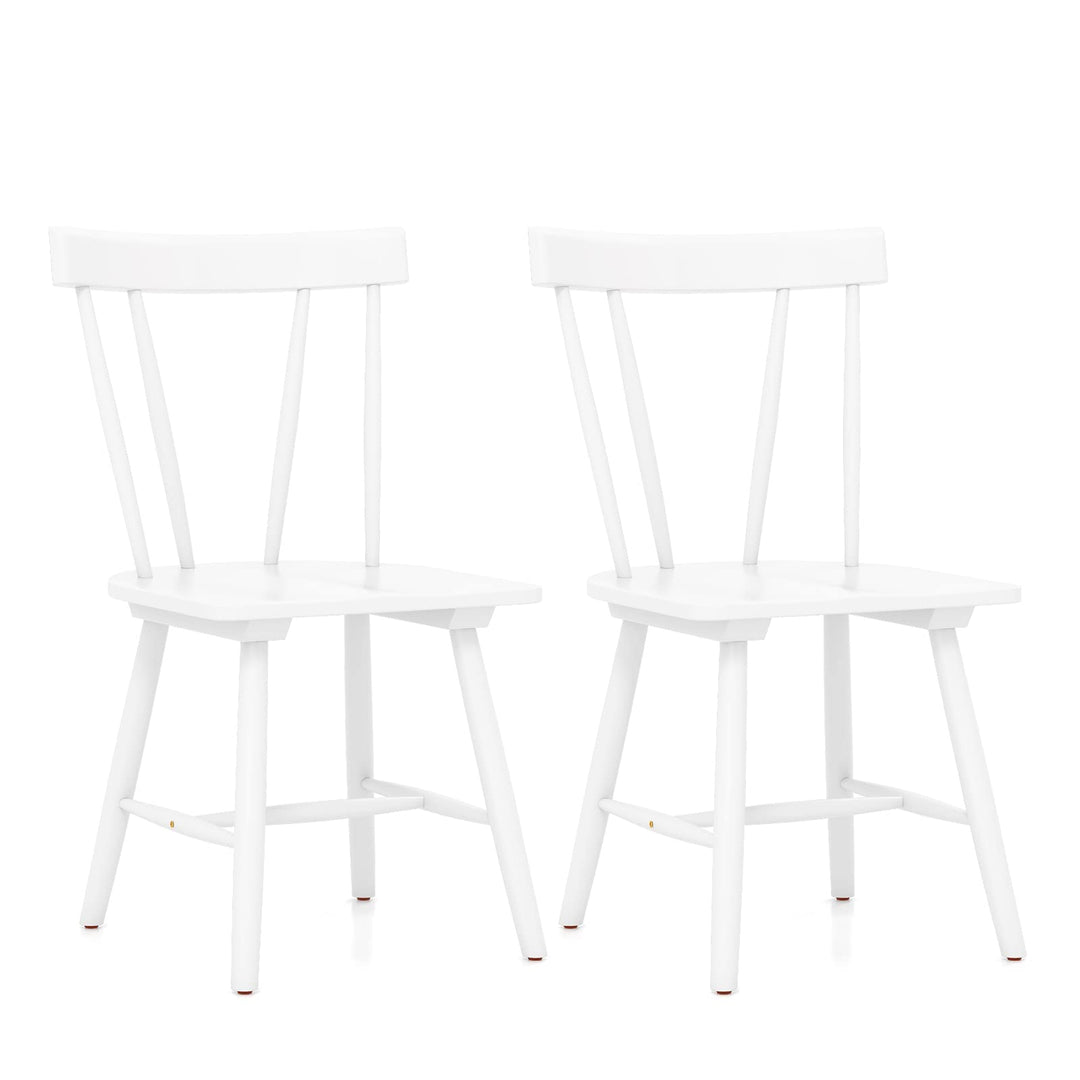 Giantex Windsor Chairs, Armless Dining Chairs with Solid Rubber Wood Frame