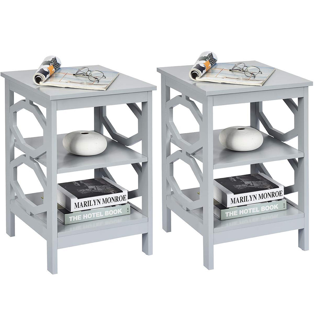 Giantex Nightstand 3-Tier End Table Multifunctional