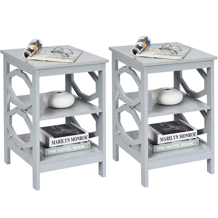 Giantex Nightstand 3-Tier End Table Multifunctional