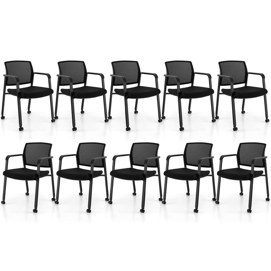Giantex Waiting Room Chair Set, Rolling Office Desk Chairs with PU Wheels (2 / 4 / 6 / 8 / 10 / 12 Pack Options)