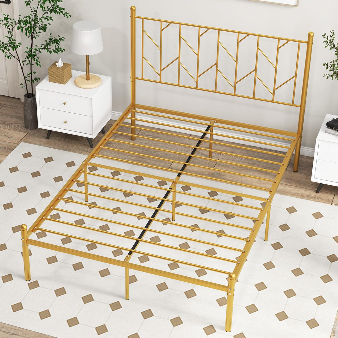 Giantex Queen/Full/Twin Size Metal Bed Frame with Victorian Style Headboard