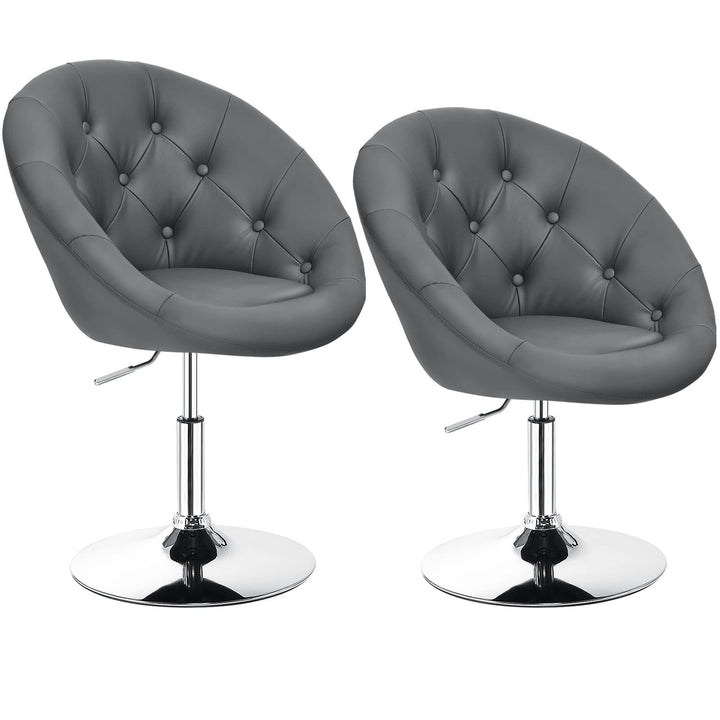 Giantex Swivel Round Tufted Vanity Chair, Set of 2 Height Adjustable
