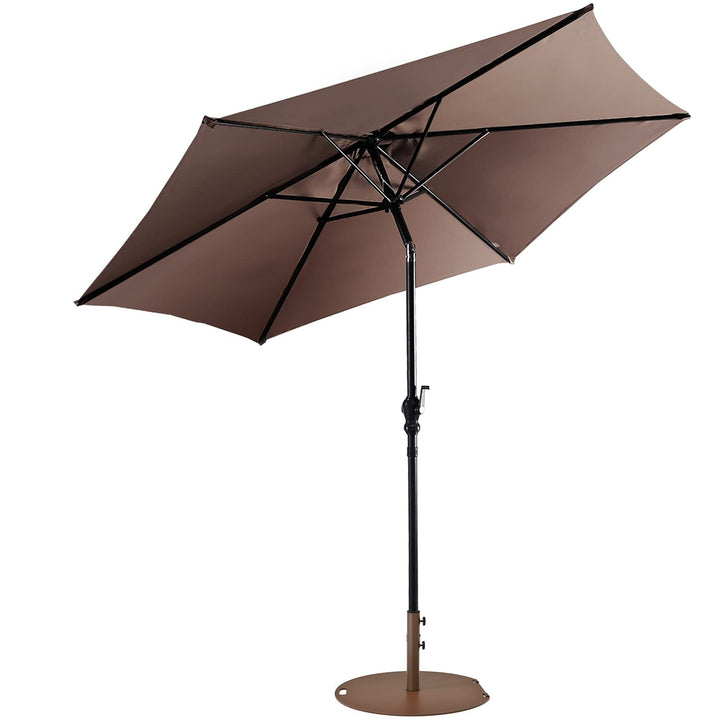 Giantex Patio Umbrella with Base Stand, 9ft Market Umbrella