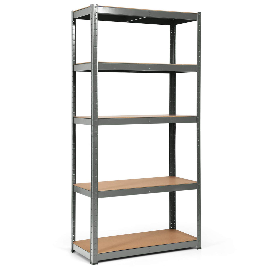 Giantex Shelving Rack Storage Shelf Steel Garage Utility Rack 5-Shelf Adjustable Shelves