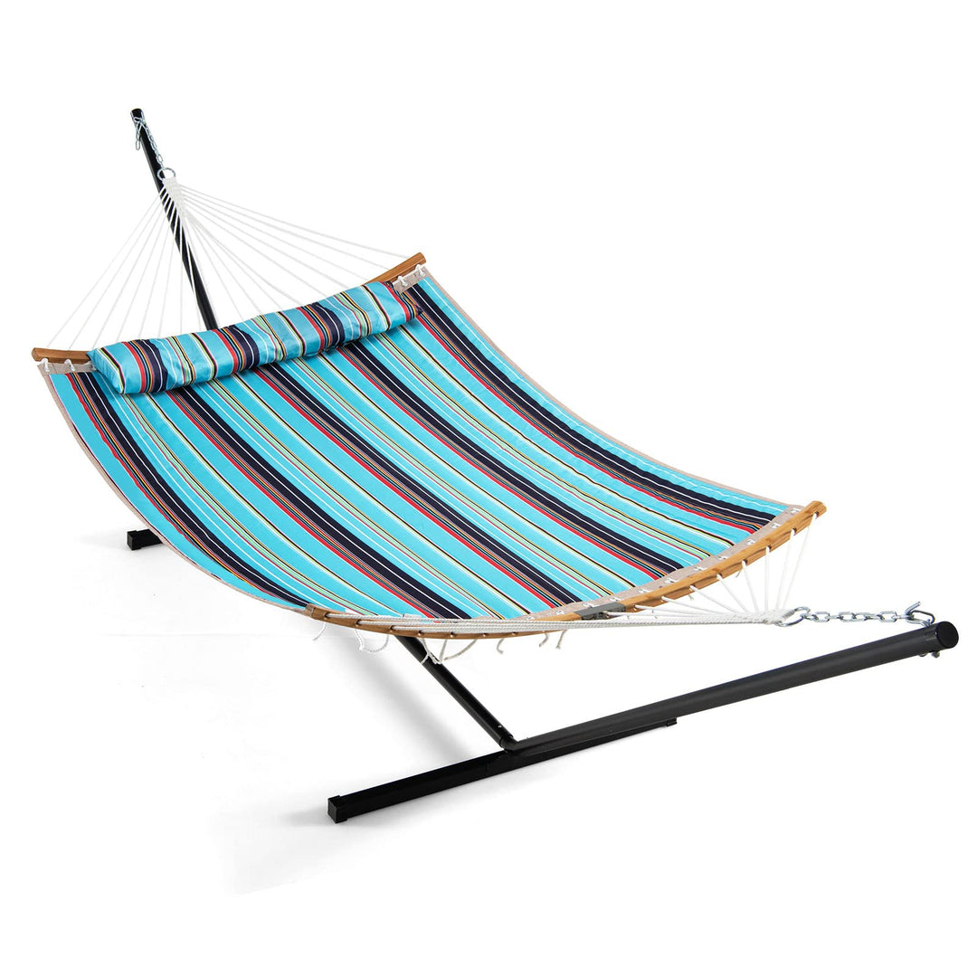 Giantex Hammock with Stand Included Portable 2-Person Outdoor Hammock(Blue &amp; Red)