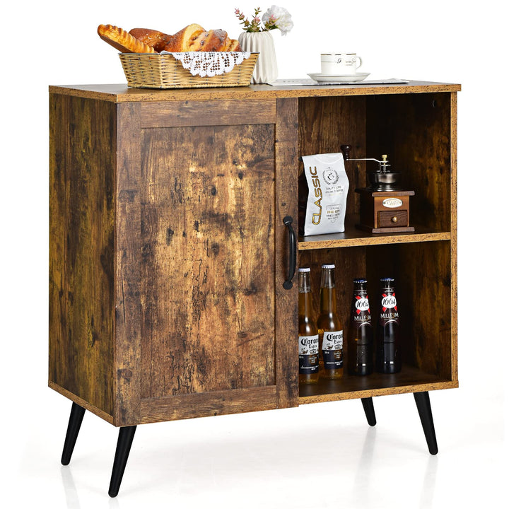 Giantex Mid-Century Storage Cabinet, Buffet Sideboard with Single Door &amp; Adjustable Shelves