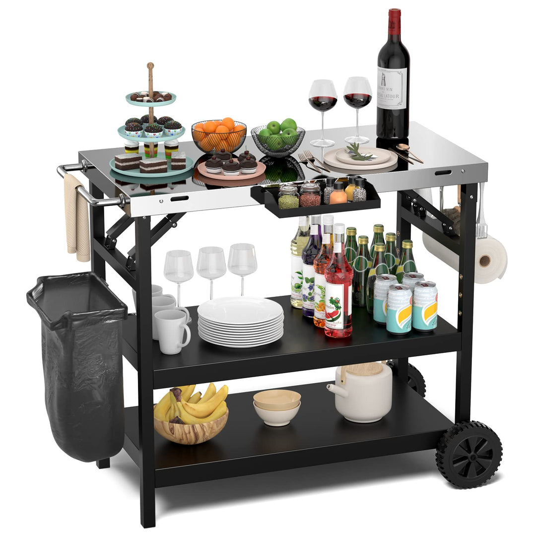 Giantex Outdoor Grill Cart with Wheels