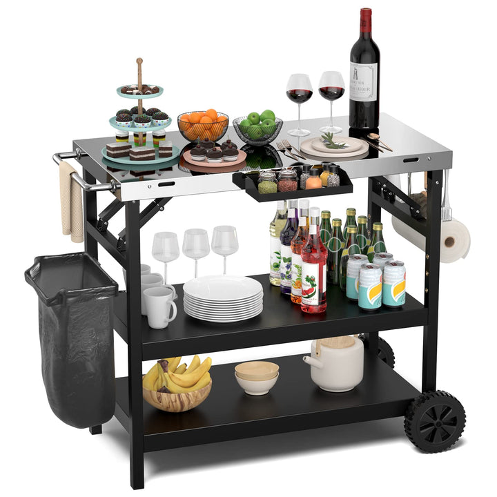 Giantex Outdoor Grill Cart with Wheels