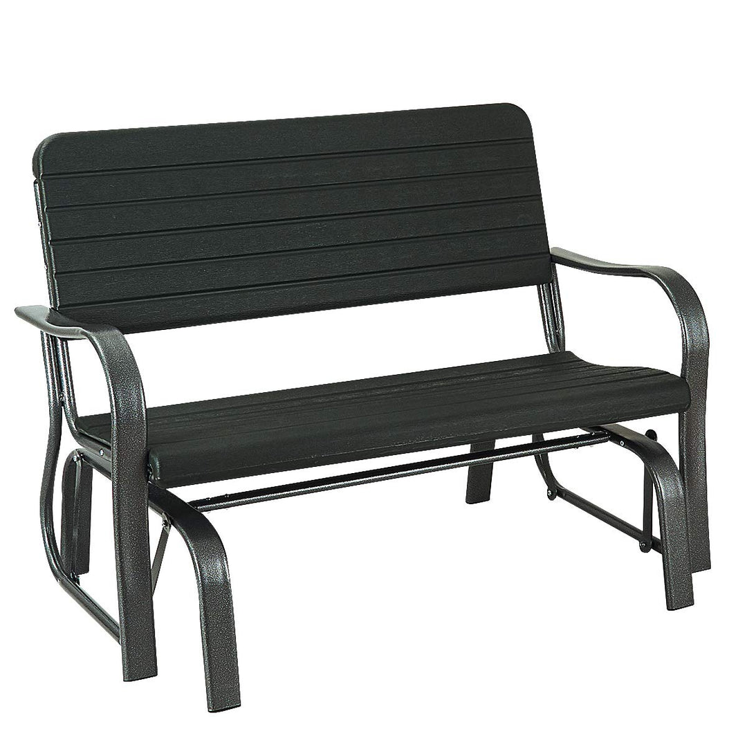 Swing Glider Chair Patio Steel Porch Chair Loveseat Bench for 2 Person