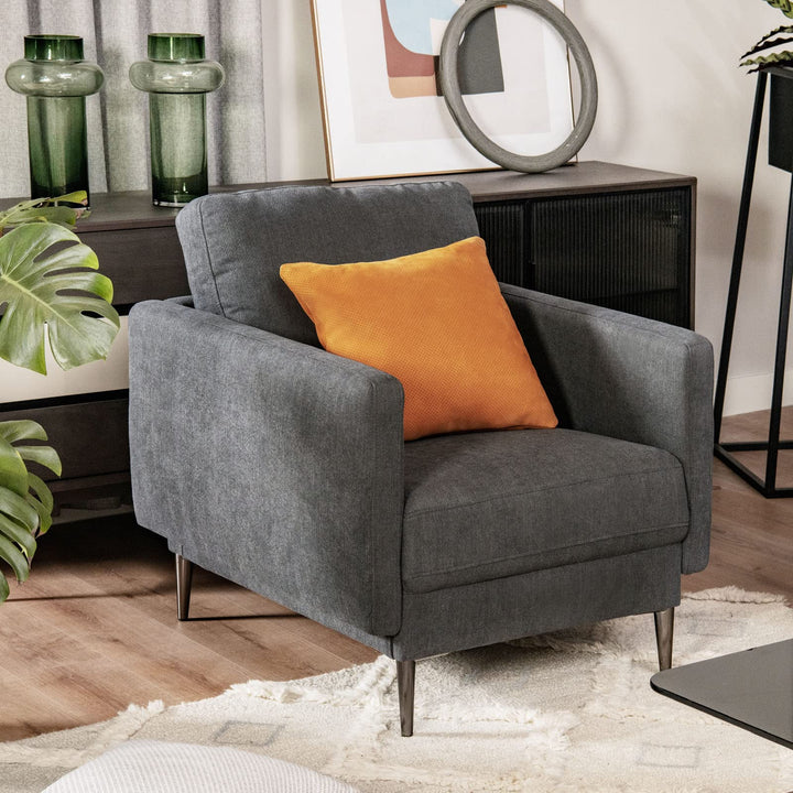 Giantex Sofa Couch, for Bedroom, Reception Rooms, Chair &amp; Loveseat(Grey &amp; White)