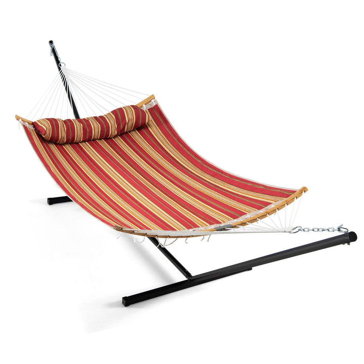 Giantex Hammock with Stand Included Portable 2-Person Outdoor Hammock(Blue &amp; Red)