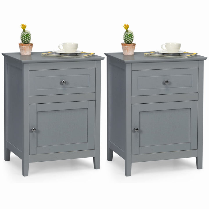 Wooden End Table W/Shelf - Giantex