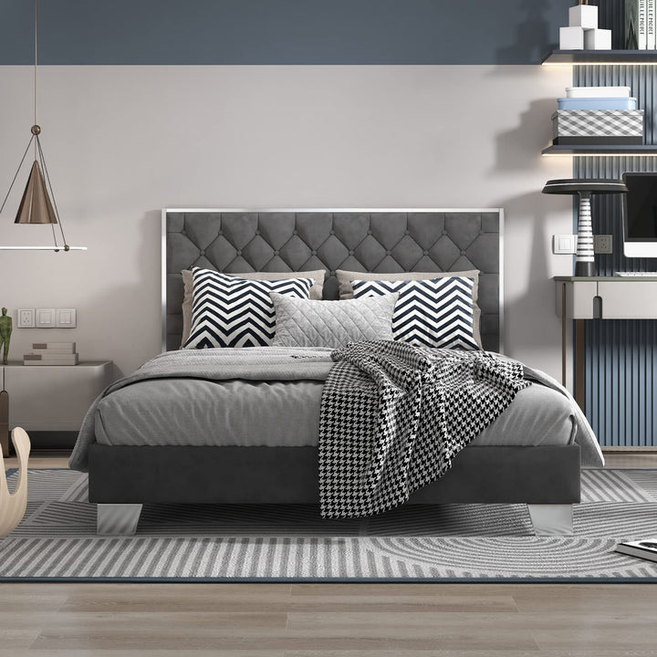 Giantex Queen/Full Size Upholstered Bed Frame, Modern Platform Bed