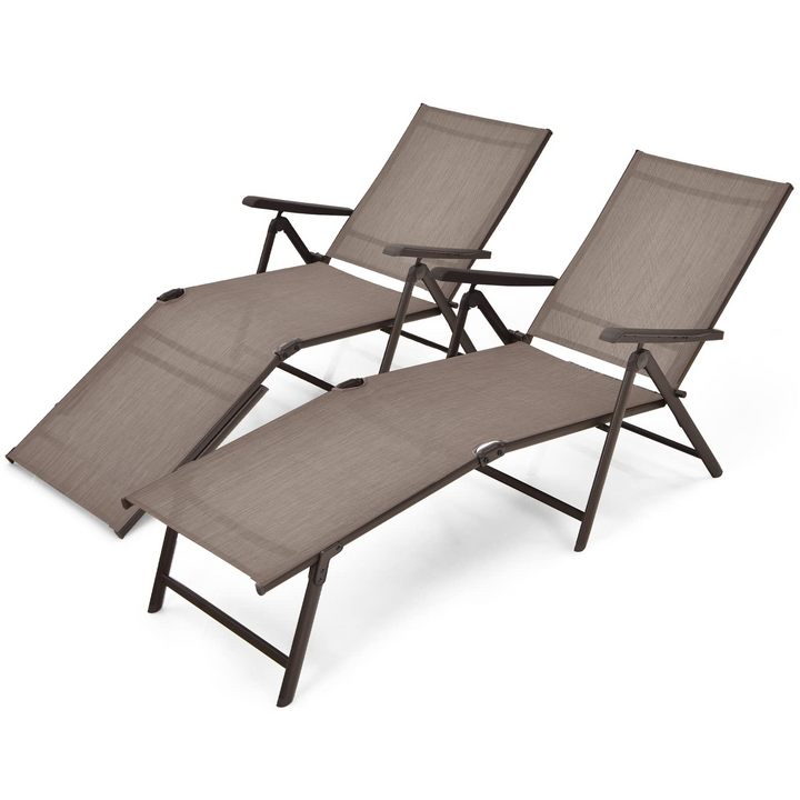 Outdoor Sunbathing Chair W/ 5-Position Backrest | Patio Lounge Chair