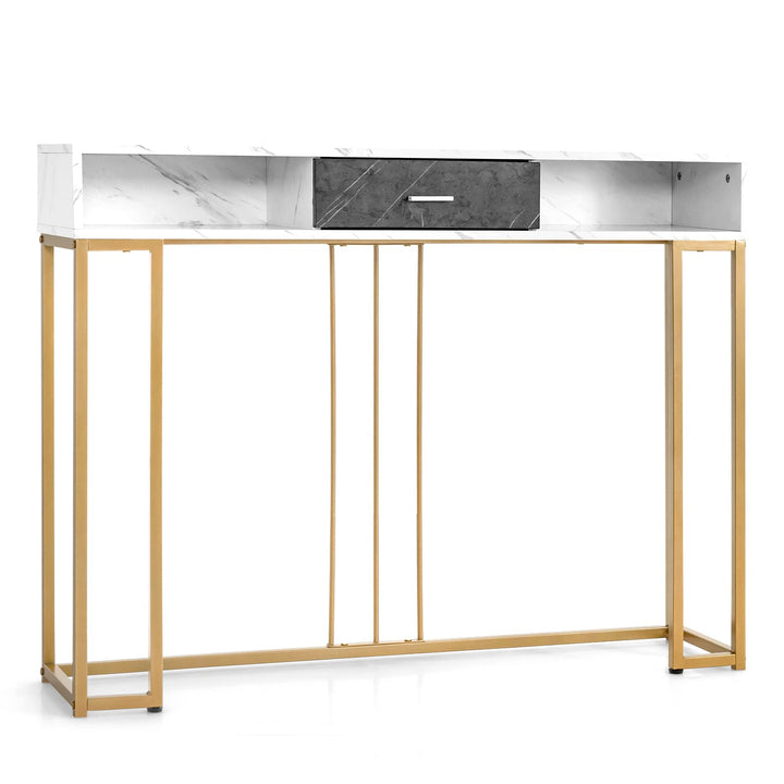 Giantex Console Table with Drawer - Sofa Side Table with Anti-Toppling Device &amp; Adjustable Foot Pads