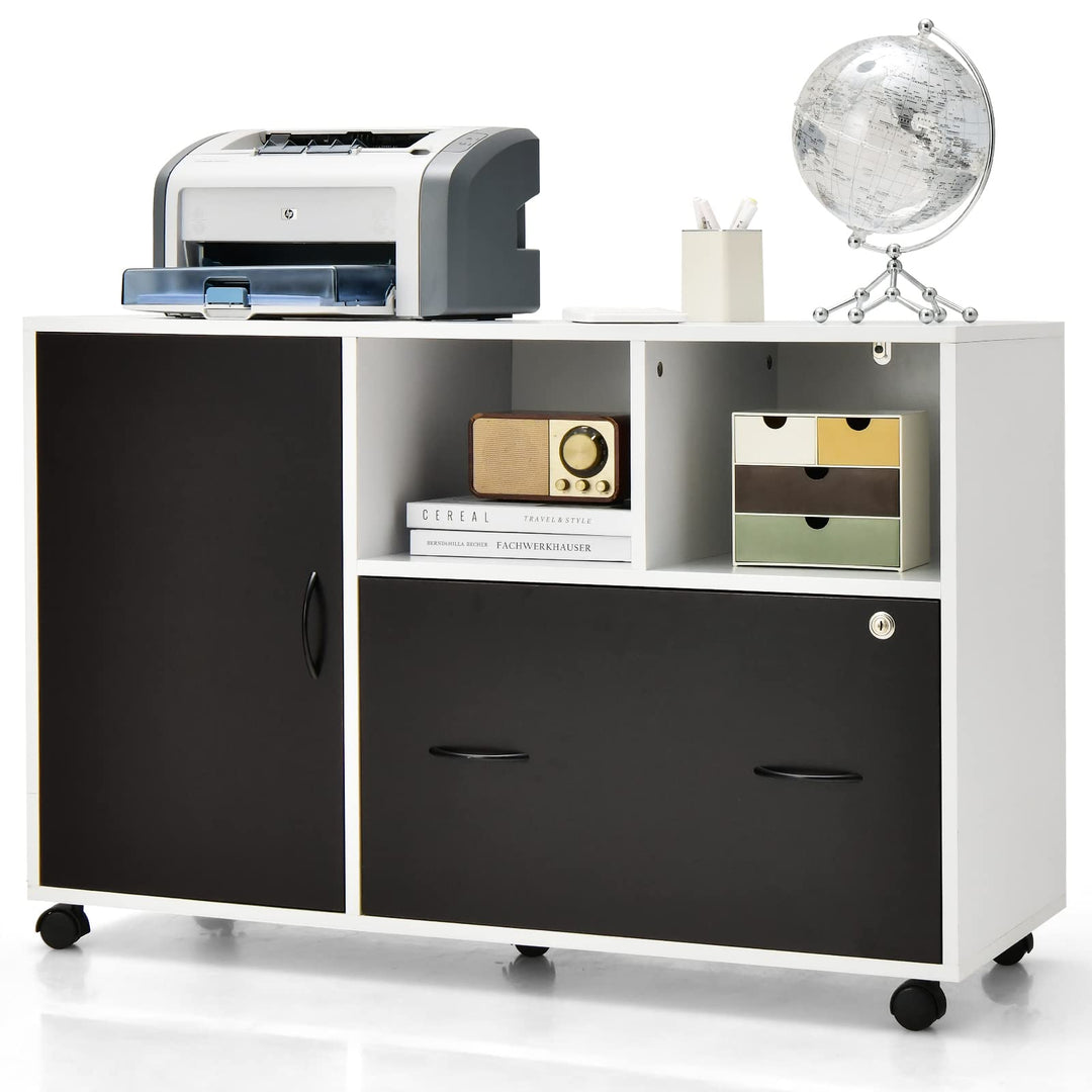 Giantex Mobile File Cabinet on Wheels - Lateral Filing Cabinet w/Drawer