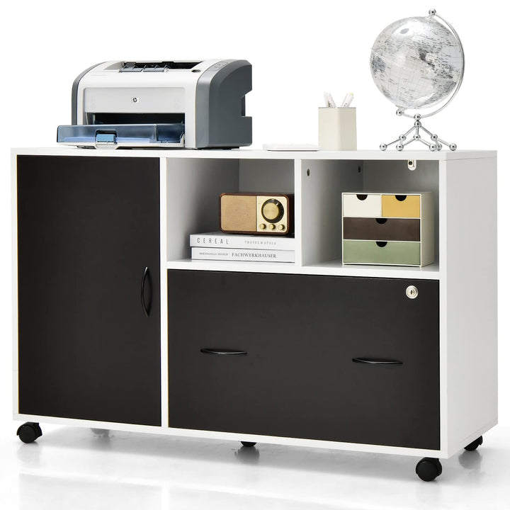 Giantex Mobile File Cabinet on Wheels - Lateral Filing Cabinet w/Drawer