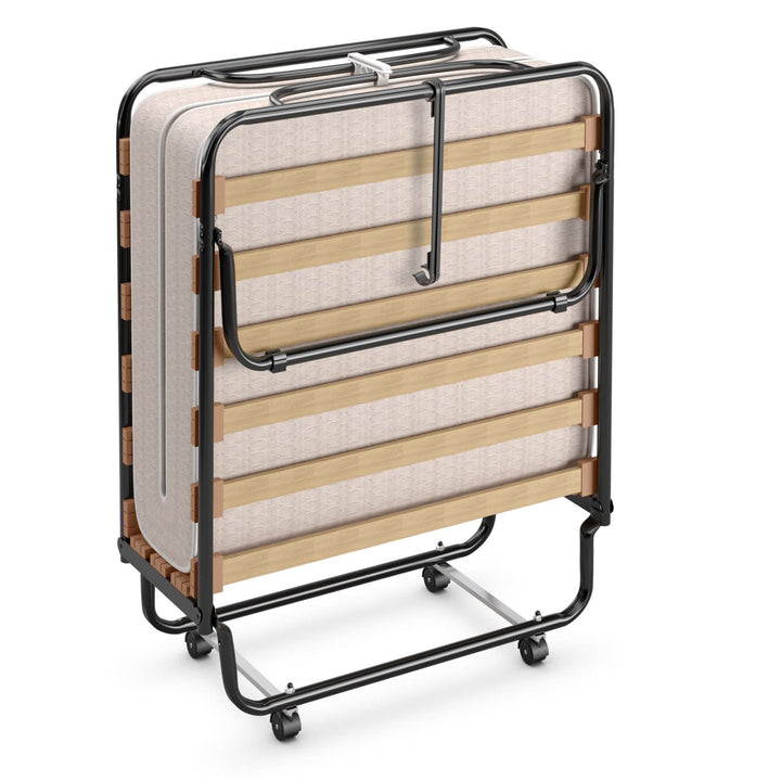 Giantex Folding Bed with Mattress for Adults, 75" x 32" Rollaway Guest Beds w/ 3 Inch Foam Mattress &amp; Sturdy Metal Frame
