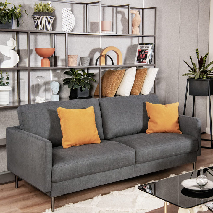 Giantex Sofa Couch, for Bedroom, Reception Rooms, Chair &amp; Loveseat(Grey &amp; White)