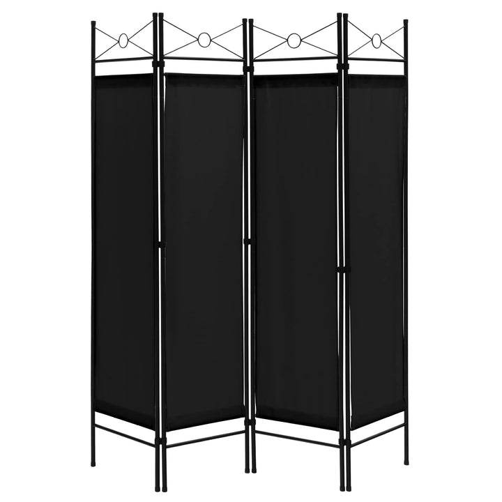 4 Panel Room Divider | 6 Ft Steel Frame Folding Privacy Screen