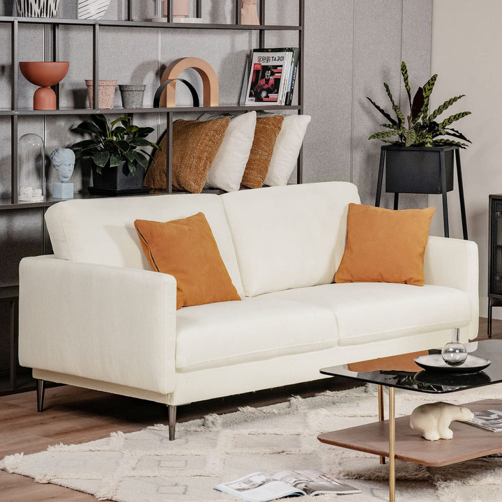 Giantex Sofa Couch, for Bedroom, Reception Rooms, Chair &amp; Loveseat(Grey &amp; White)