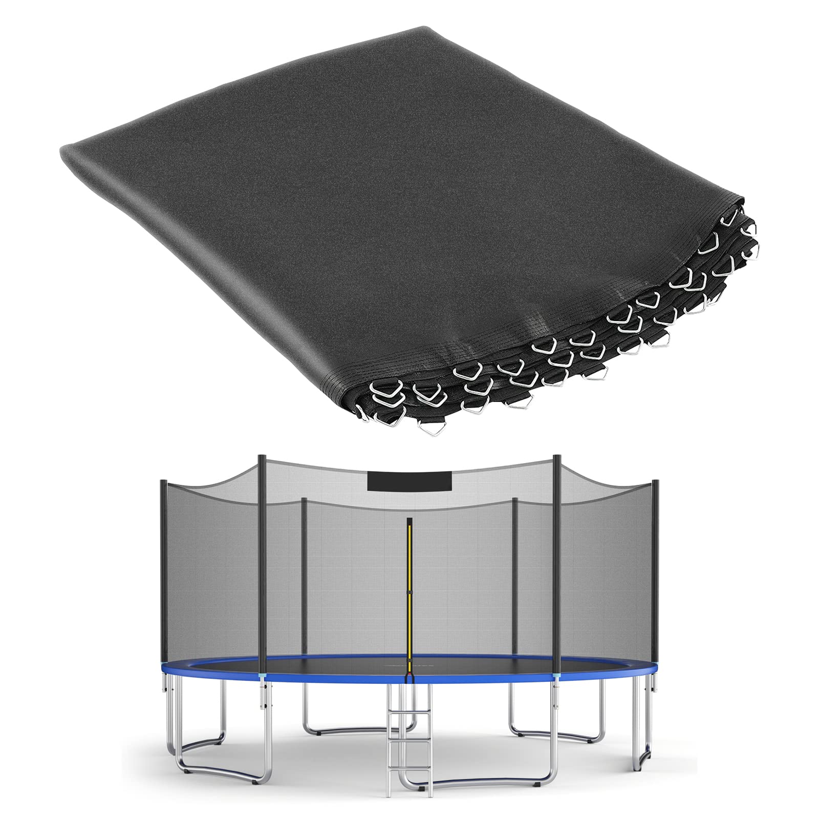 Replacement Trampoline Mat, High-Elastic PP Weather-Resistant Mat Fits 8 10 12 14 16ft Round Frame