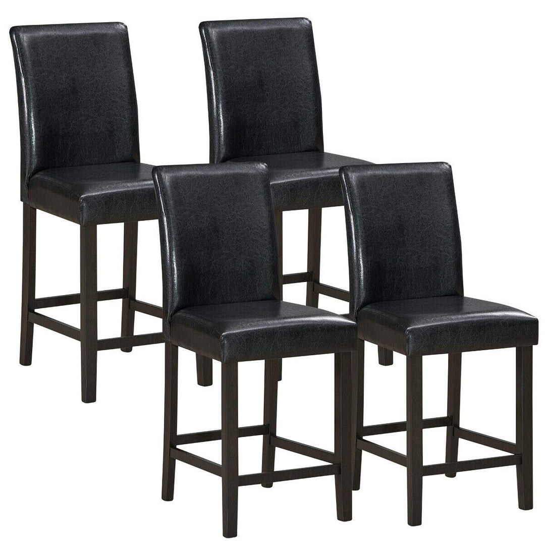 Giantex 25 inch Wooden Vintage Bar Chairs, Counter Stools w/ Upholstered Foam Cushion &amp; Solid Rubber Wood Legs
