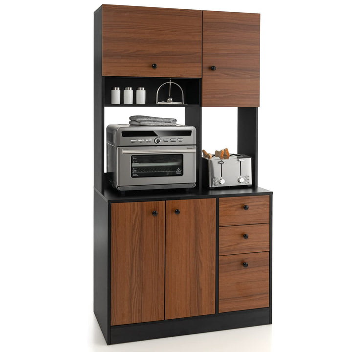 Giantex Kitchen Pantry, Buffet Hutch with 3 Storage Cabinet, 71&