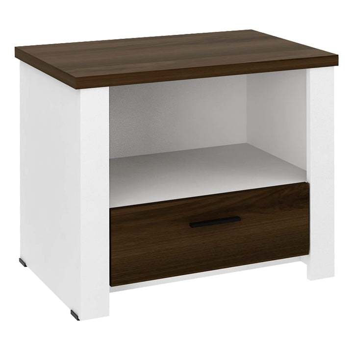 Giantex Nightstand, End Table with Glide Sliding Drawer &amp; Open Cabinet, Modern Sofa Side Table for Living Room
