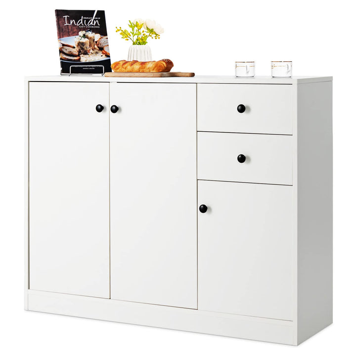 Giantex Buffet Cabinet with Storage - Kitchen Sideboard with 2 Drawers, 3-Door Large &amp; Small Cabinet
