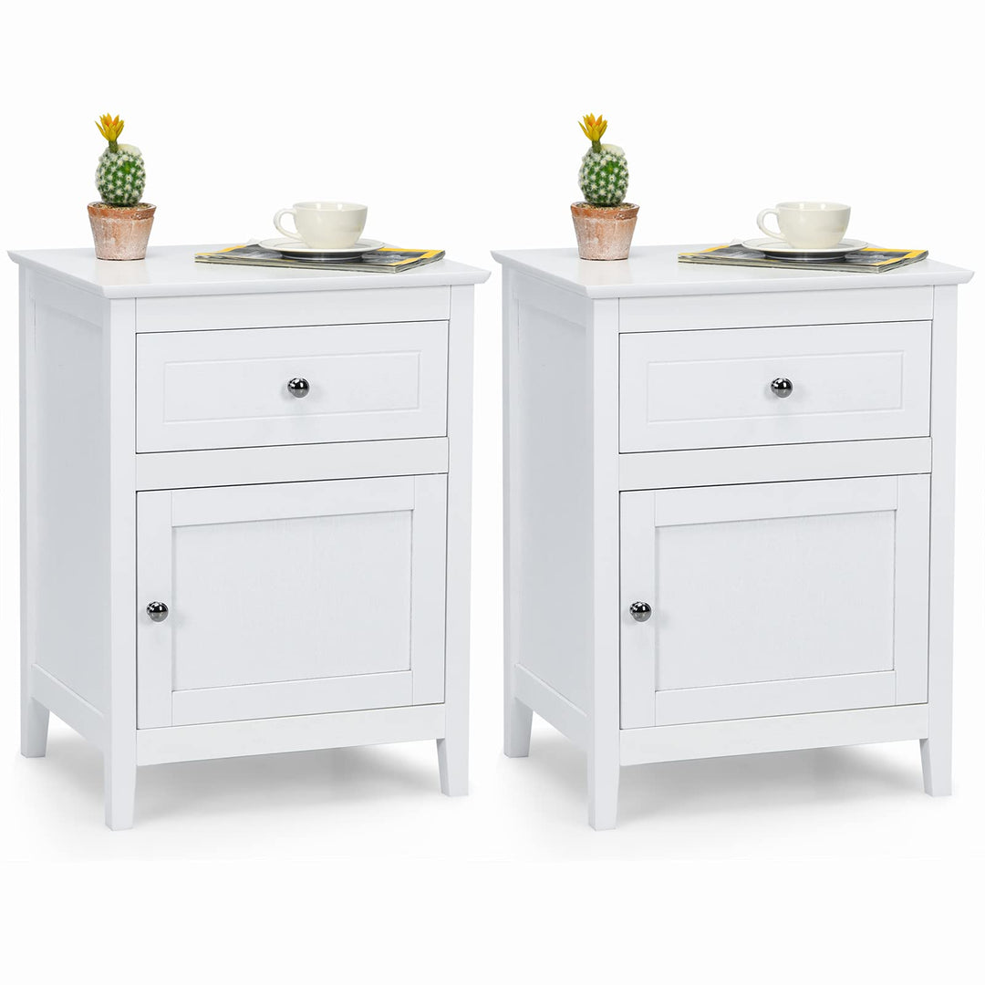 Wooden End Table W/Shelf - Giantex