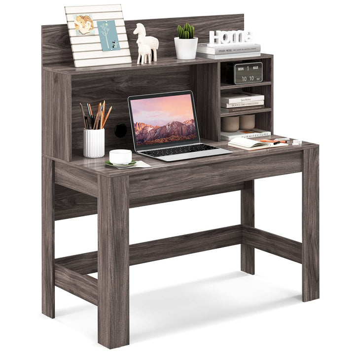 Giantex Computer Desk with Bookshelf