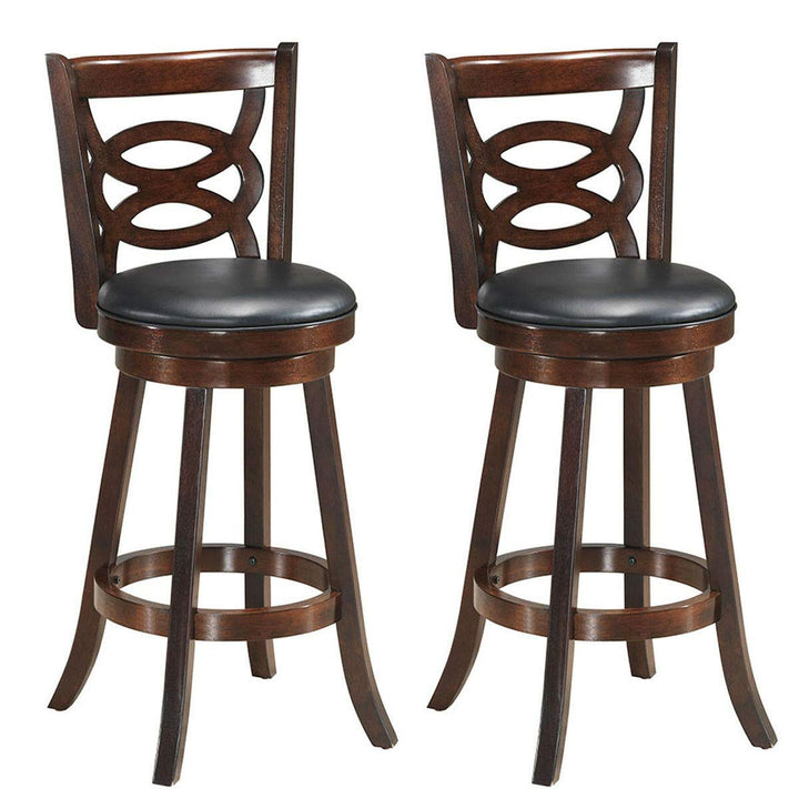 Giantex Bar Stools, Counter Height Dining Chair, Fabric Upholstered 360 Degree Swivel