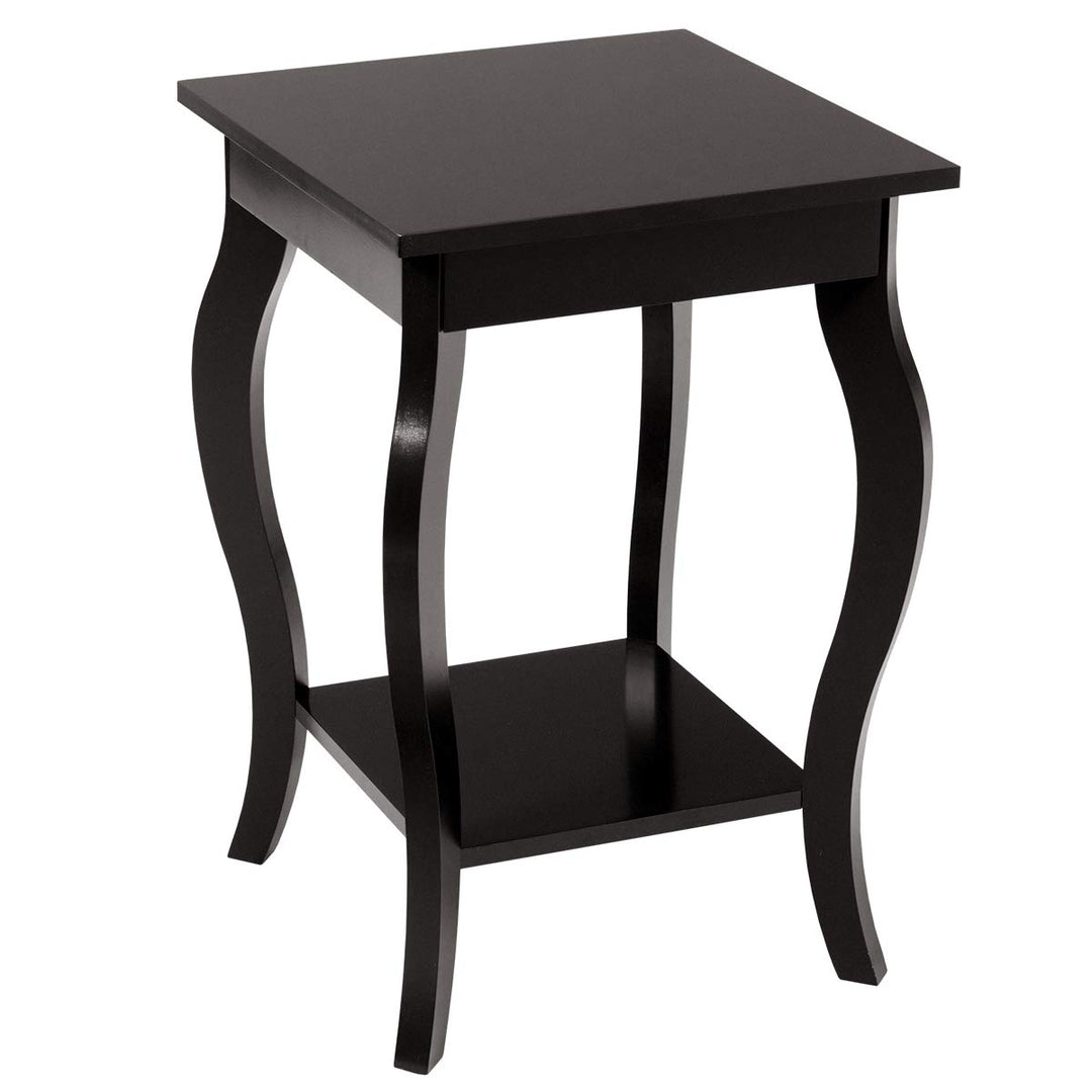16" End Table W/Storage &amp; Shelf Curved Legs Home Furniture for Living Room