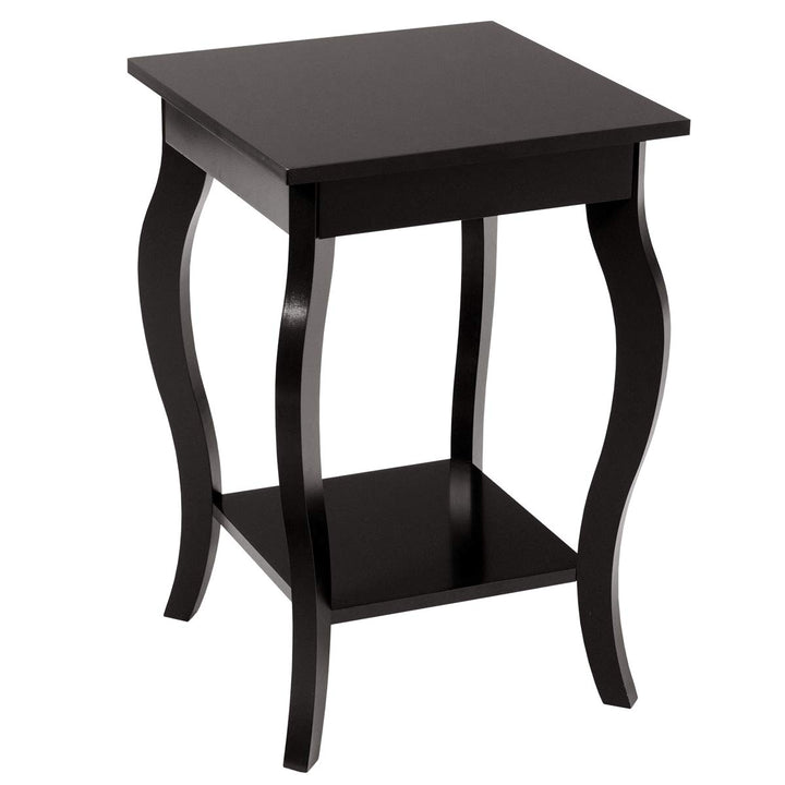16" End Table W/Storage &amp; Shelf Curved Legs Home Furniture for Living Room