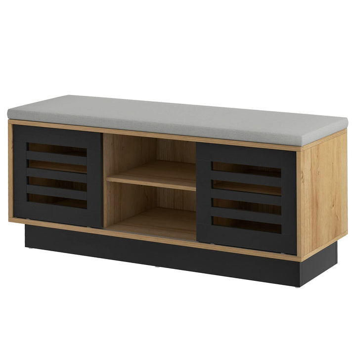 Giantex Entryway Shoe Storage Bench - Shoe Rack w/Seat Cushion &amp; 6 Storage Compartments