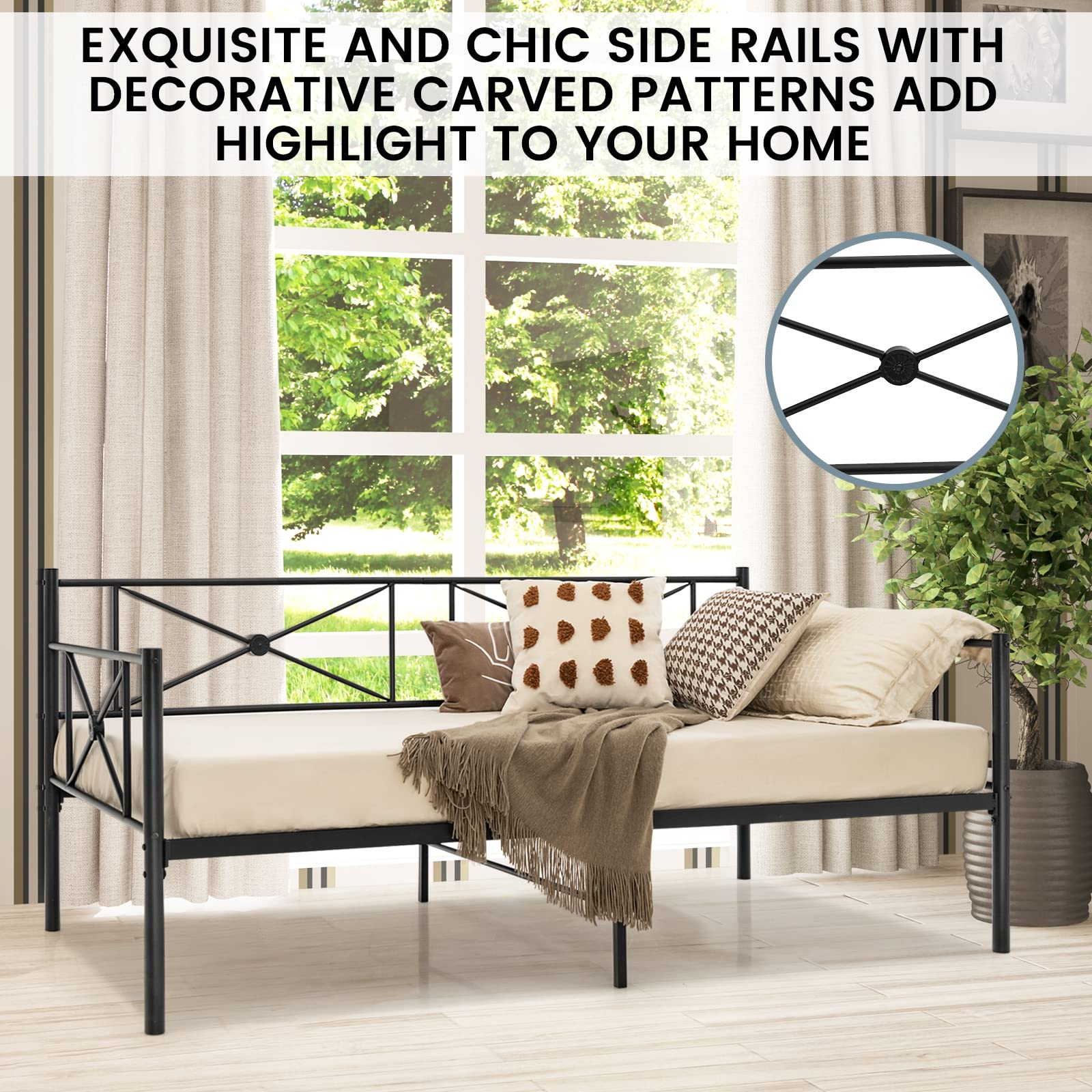Giantex Metal Daybed Frame Twin Size