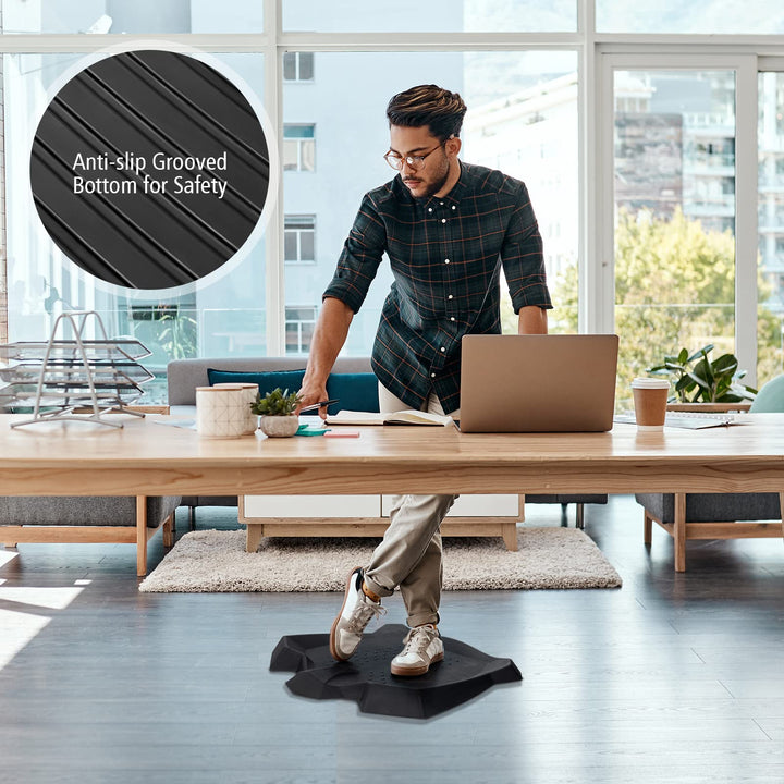 Giantex Anti Fatigue Mat, Not-Flat Standing Mat w/ Foot Massage Points Diverse Terrain &amp; Beveled Edges