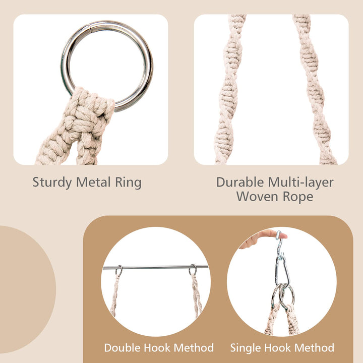 Hammock Chair Macrame Swing - Giantex
