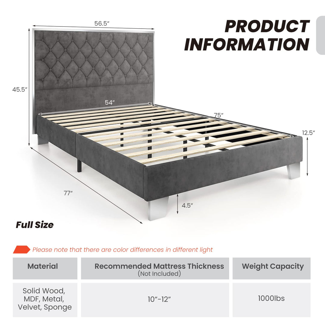 Giantex Queen/Full Size Upholstered Bed Frame, Modern Platform Bed