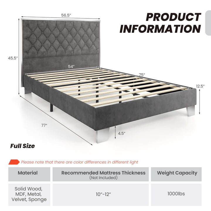 Giantex Queen/Full Size Upholstered Bed Frame, Modern Platform Bed