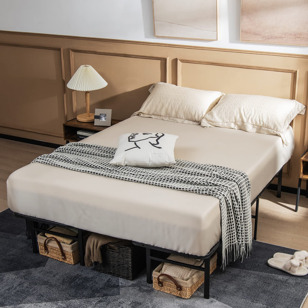Giantex Twin/Full Size Portable Bed Frame Steel Platform Bed