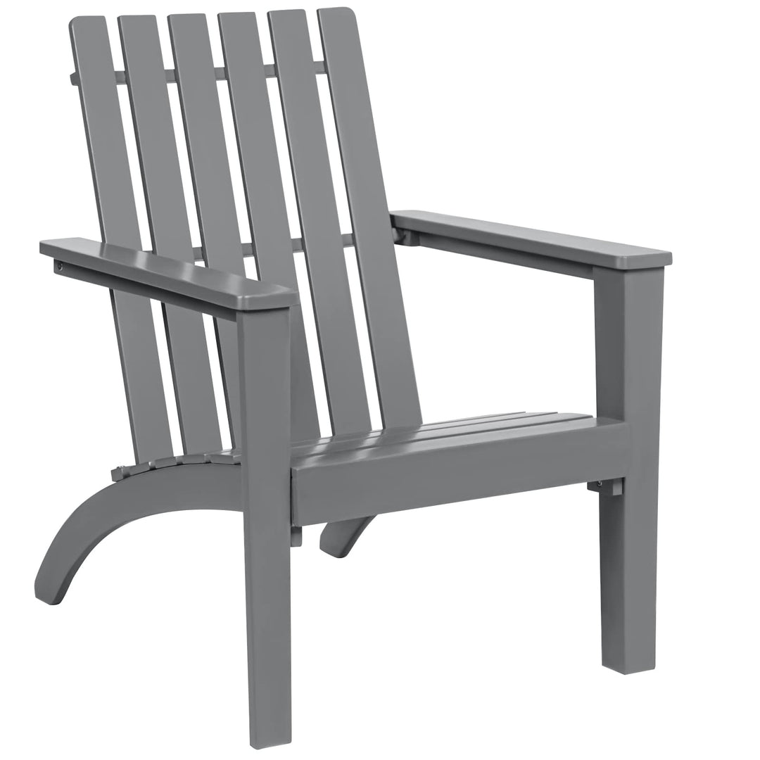 Giantex Wood Adirondack Chair &amp; Side Table Set, Patio Bistro Set with Slatted Design