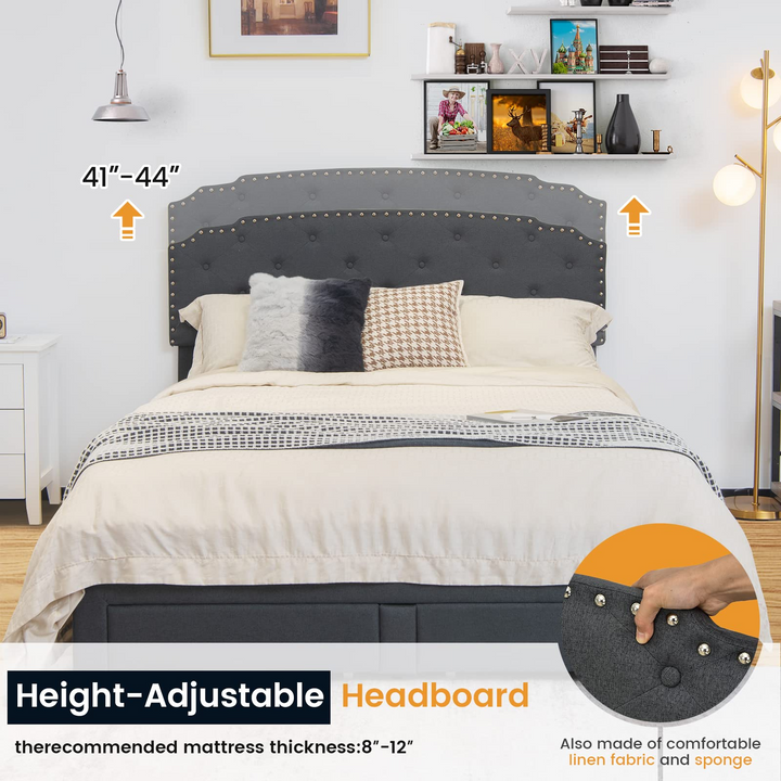 Giantex Queen/Full Upholstered Platform Bed Frame