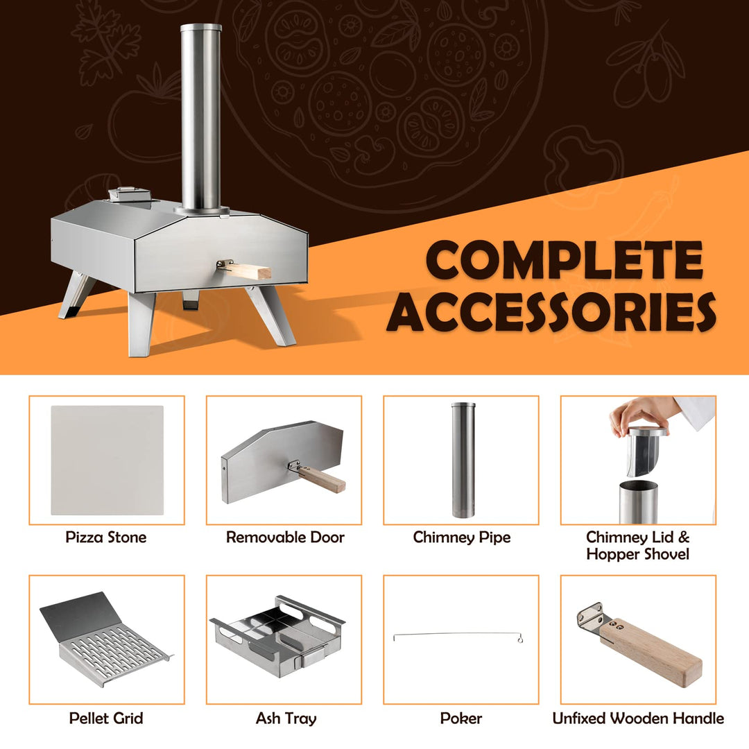 Giantex Outdoor Pizza Oven with 12&